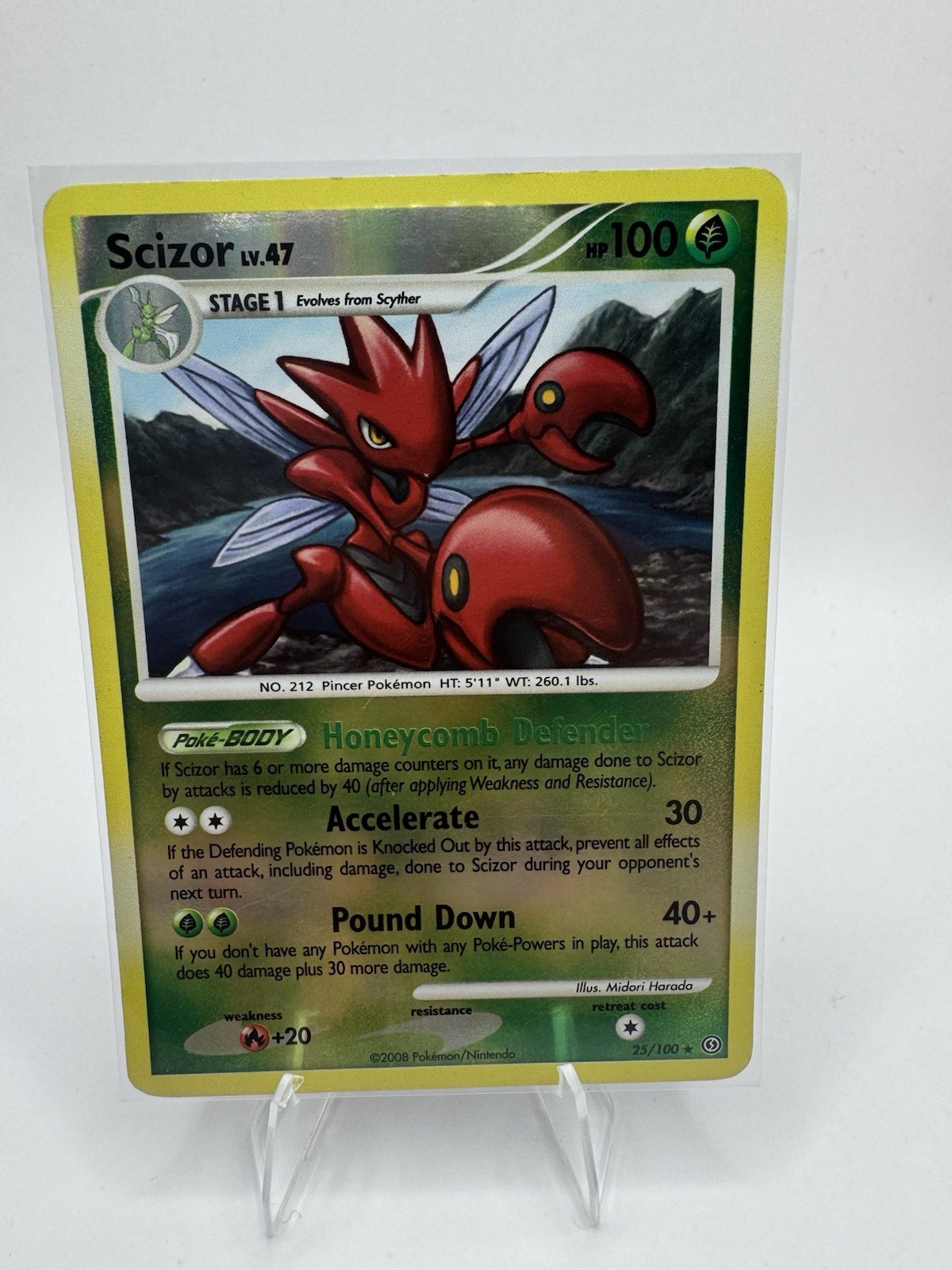 Pokémon TCG Scizor 25/100 Stormfront Reverse Holo Rare English Stage 1 100 HP