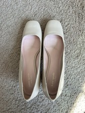 Kate Spade Kylah Powder Patent Leather Square SIZE 9 Toe Pumps Heels Beige