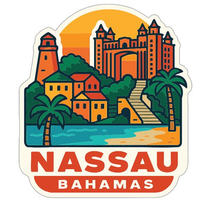 Nassau Bahamas Sticker Decal Vinyl Die-Cut City Skyline Landmark Design