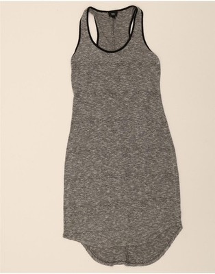 Mossimo Damen ärmelloses T-Shirt-Kleid UK 10 Small grau Viskose BX05