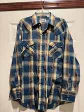 Ely Cattleman Pearl Snap Long Sleeve Shirt Western Country Size L. Vintage