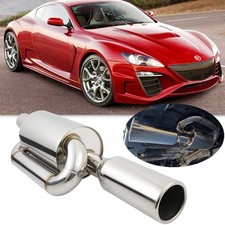 Twin Loop Exhaust Muffler 2.5''inlet 4''outlet Tip Polished For Mazda RX-7 79-95