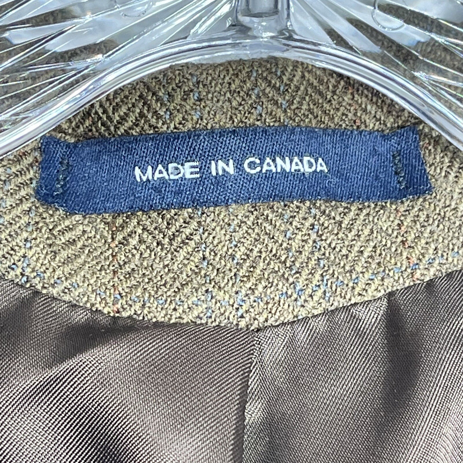 Chaps Ralph Lauren Men's Brown Tweed Blazer Lambs Wool Made in Canada Size 44L thumbnail 6