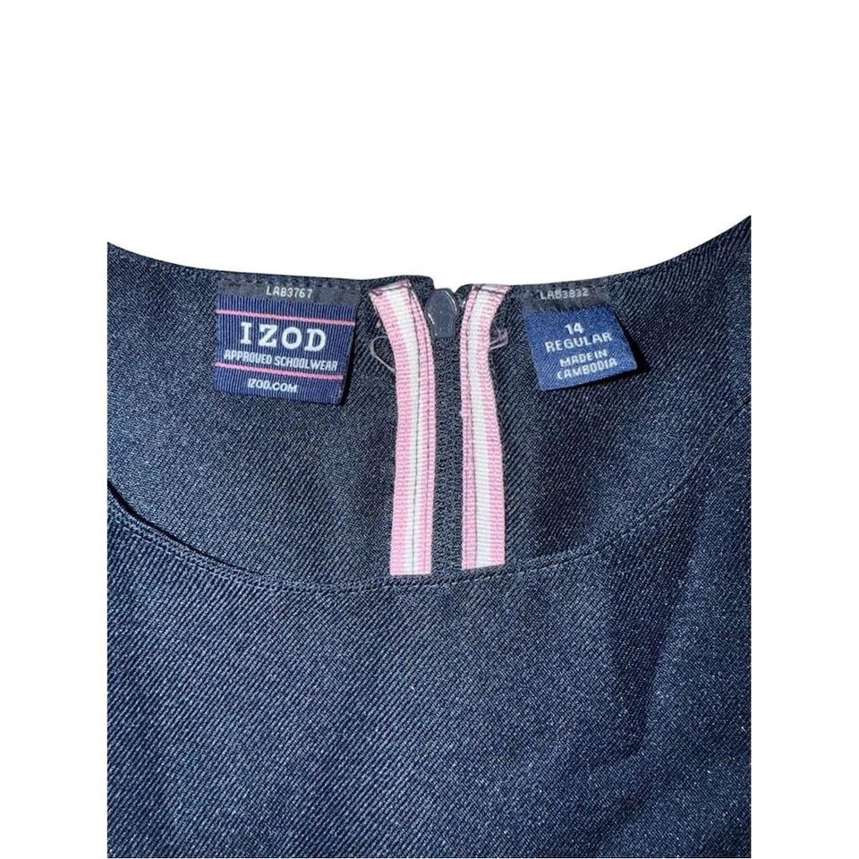 Vestido Uniforme Escolar IZOD Niña Azul Marino Plisado Talla 14 Niñas Cosplay Halloween Foto 2 de 4