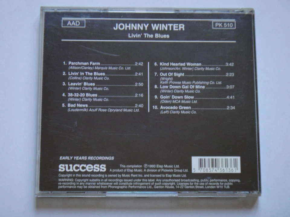 JOHNNY WINTER - LIVIN` THE BLUES - Bild 2 von 3