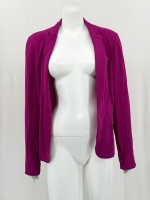 Diane von Furstenberg Blazer Womens 10 Fuchsia Victor Open Jacket Career Office