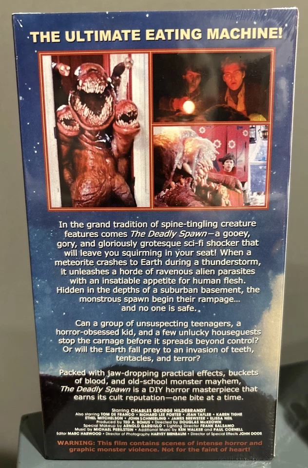THE DEADLY SPAWN VHS 2025 ISH VIDEO SEALED NEW HORROR TAPE - Image 2 of 4