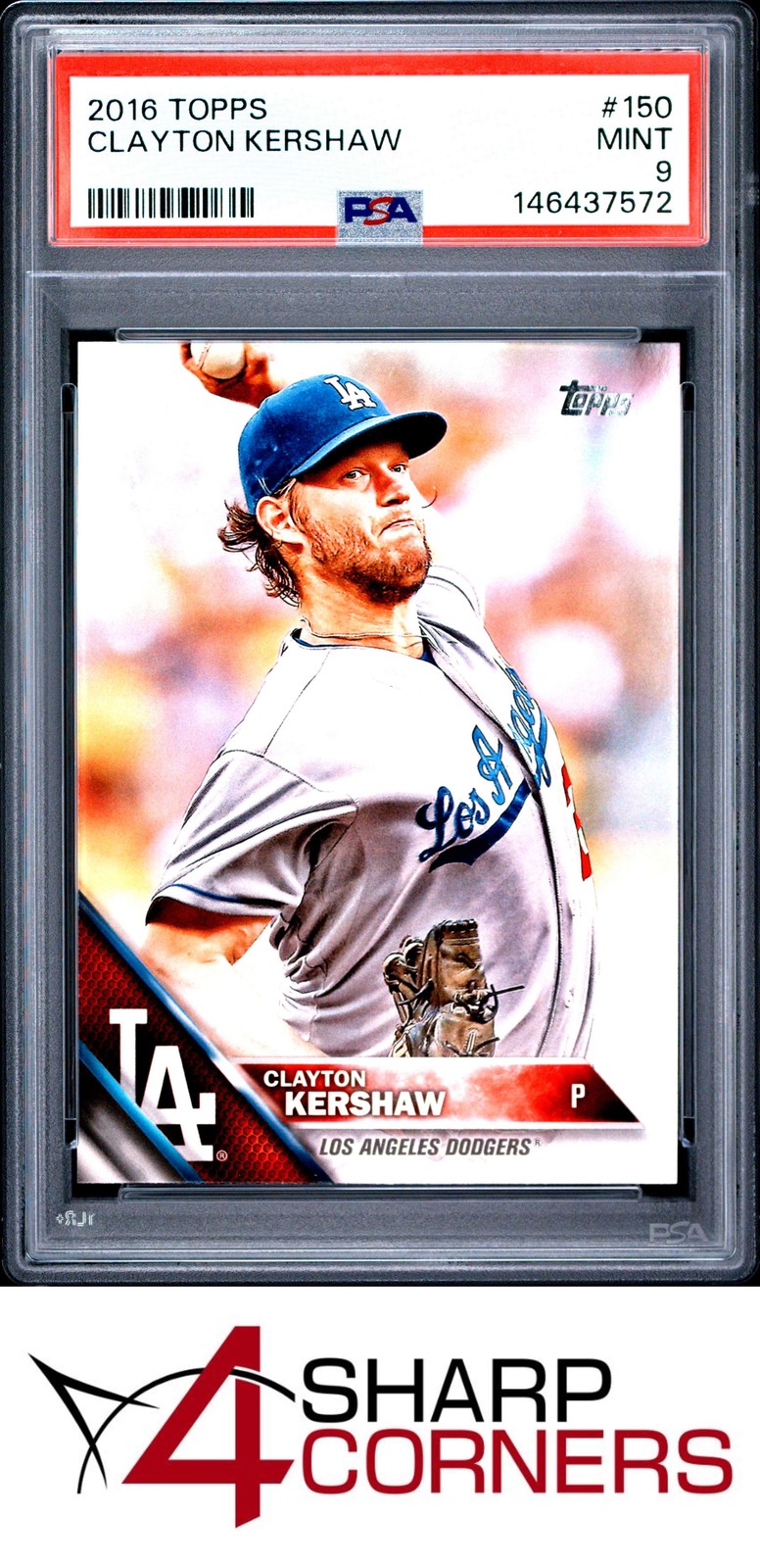 2016 TOPPS #150 CLAYTON KERSHAW DODGERS PSA 9
