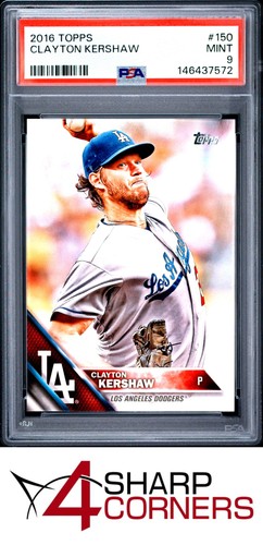 2016 TOPPS #150 CLAYTON KERSHAW DODGERS PSA 9
