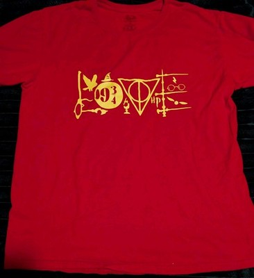 Original Harry Potter Symbols  Arranged Says LOVE Family Trip 2021 T Shirt Red M