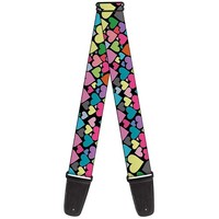 Guitar Strap - Hearts Black/Multi Color (Us Import) Acc Neu