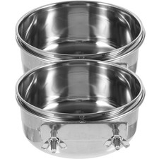 2 Pcs Bird Cage Food Bowl Cups Hanging Parrot Feeding Dish Feeder