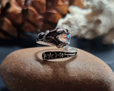 Legierung Löffel Ring Schlange Faux Mondstein verstellbar BESCHREIBUNG LESEN