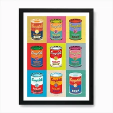 Nine Ppack Soups |Pop Art Digital.  Framed Wall Art Poster Canvas Print Picture