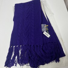 Rugby by Ralph Lauren Purple Merino Wool Crochet Scarf New With Tags