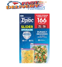 Ziploc Slider Storage Bags Variety Pack, Quart 96 ct., Gallon 70 ct.