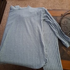 Womens Two-piece Lounge Set. Size XL. Light Blue. Top Has Hoodie. 100 Polyester