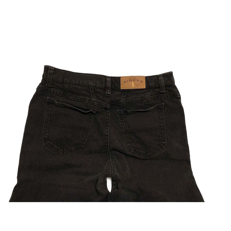 Женские джинсы Lee Riders 12 M черные выцветшие джинсовая ткань с высокой талией 90-е винтажные Y2K гранж - Изображение 4 из 4