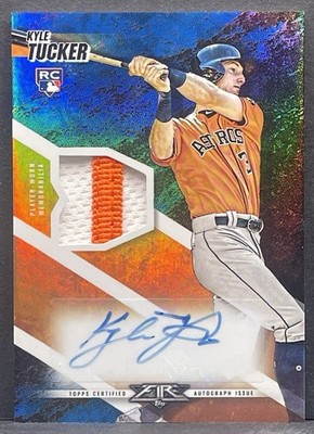 Kyle Tucker 2019 Topps Fire RPA Rookie AUTO RC Player Worn Patch Card /15 CUBS