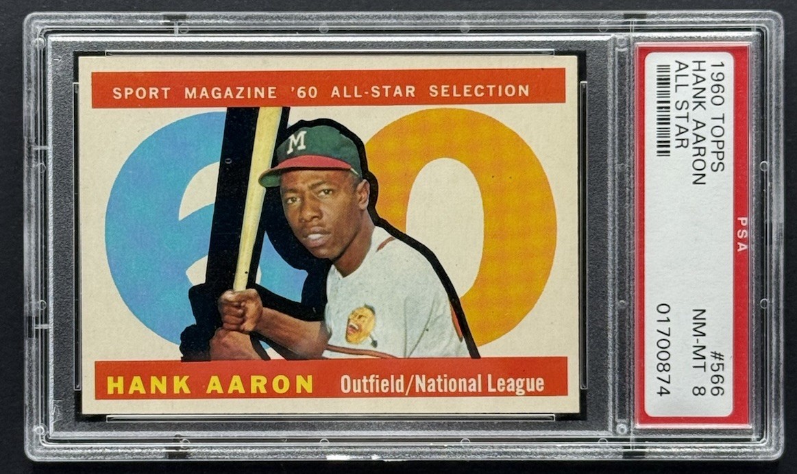 1960 Topps Hank Aaron Sport Magazine All Star Milwaukee Braves PSA 8 #566 cc23