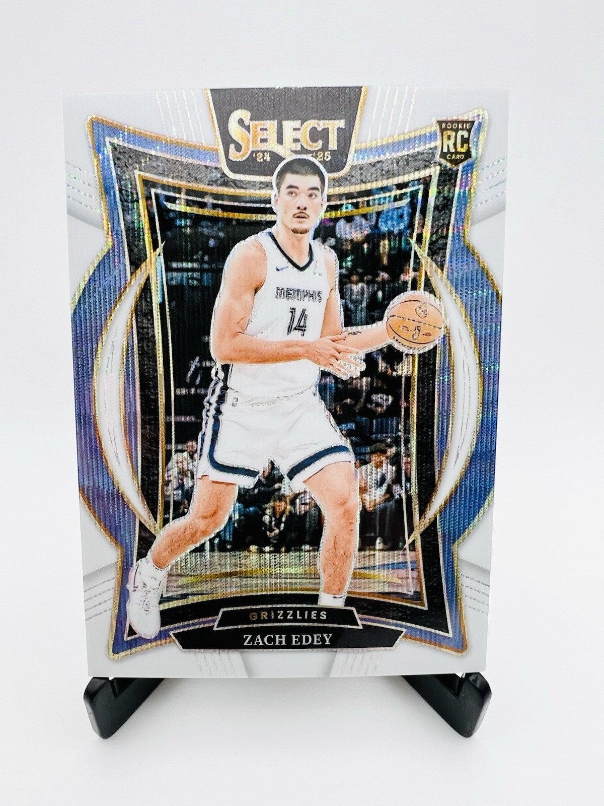 2024-25 Panini Select International Zach Edey #98 Concourse White Wave Prizm /99