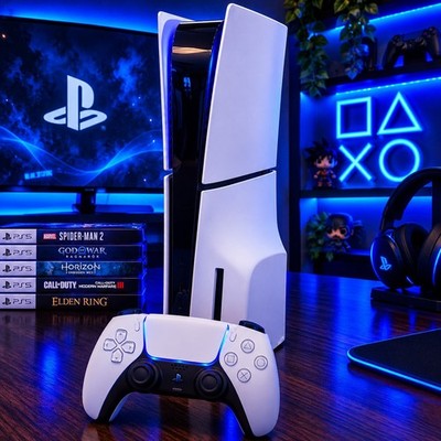 Sony PS5 Slim Digital Edition 1TB Video Game Console - White
