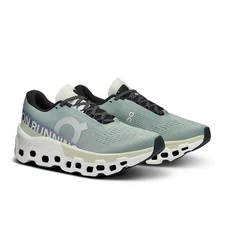 On Cloud Shoes Cloudmonster Running Sneakers: Mineral | Aloe: 9 Wide Women