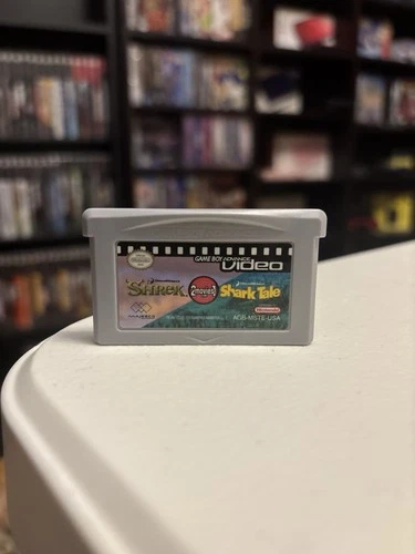 Shrek & Shark Tale 2 in 1 Nintendo Game Boy Advance Video Authentic Harder Find!