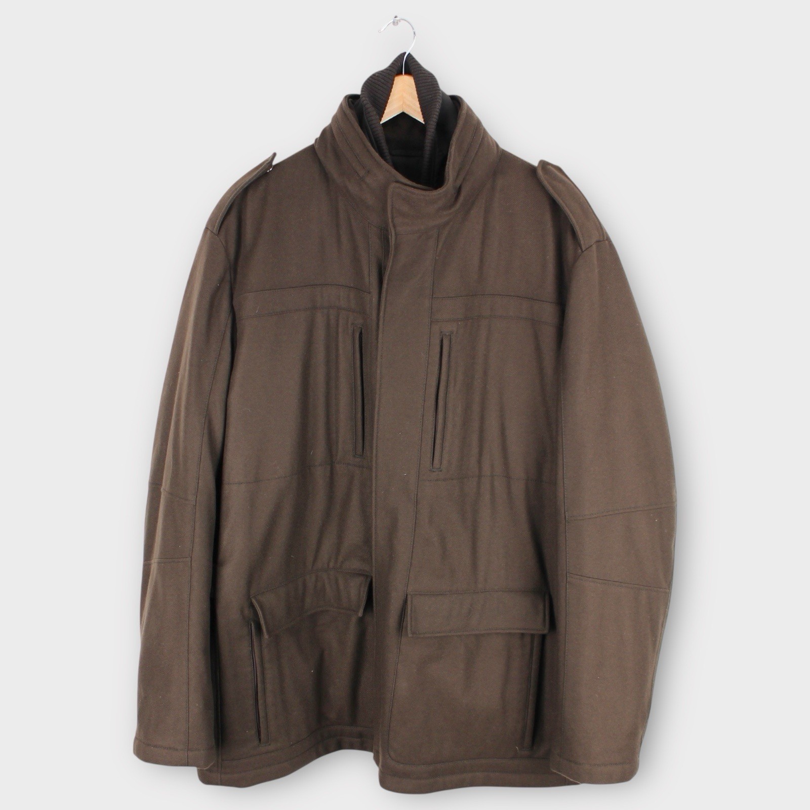 Saks Fifth Avenue Men’s 100% Cashmere Field Jacket Brown Size XXXL Made in Italy