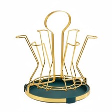 Flower-Shaped Mug Holder Golden-Hued Mug Drainer Rack Silicone Sleeve