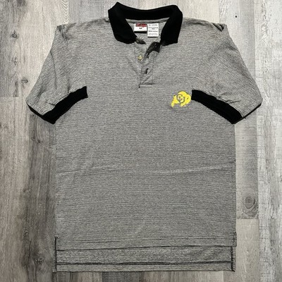 Vintage Pro Edge Colorado Buffaloes Striped CU Buffs College Polo Shirt