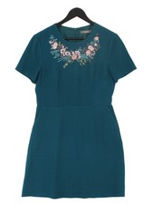 Oasis A-Line Midi Dress UK12 in Green