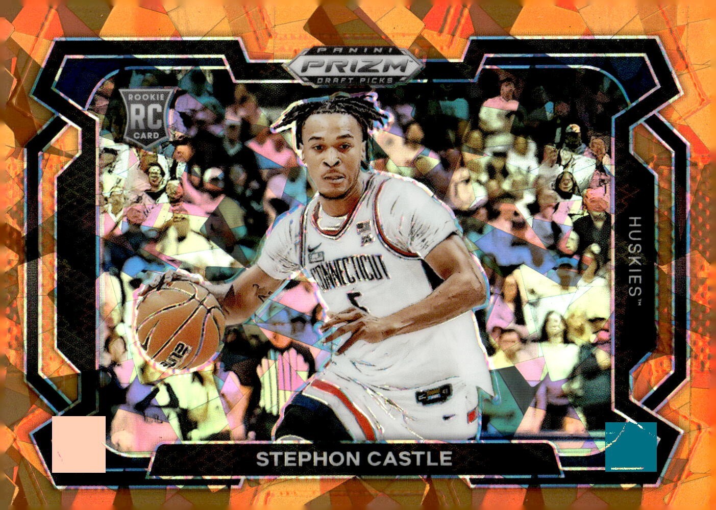 2024-25 Panini Prizm Draft Picks Variation Prizms Orange Ice #17 Stephon Castle