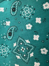 Cotton Fabric Bandana Pattern Green 45" x 36 225