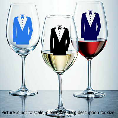 Wine Glass Stickers Man in Tux champagne glass stickers decals gift item |  eBay