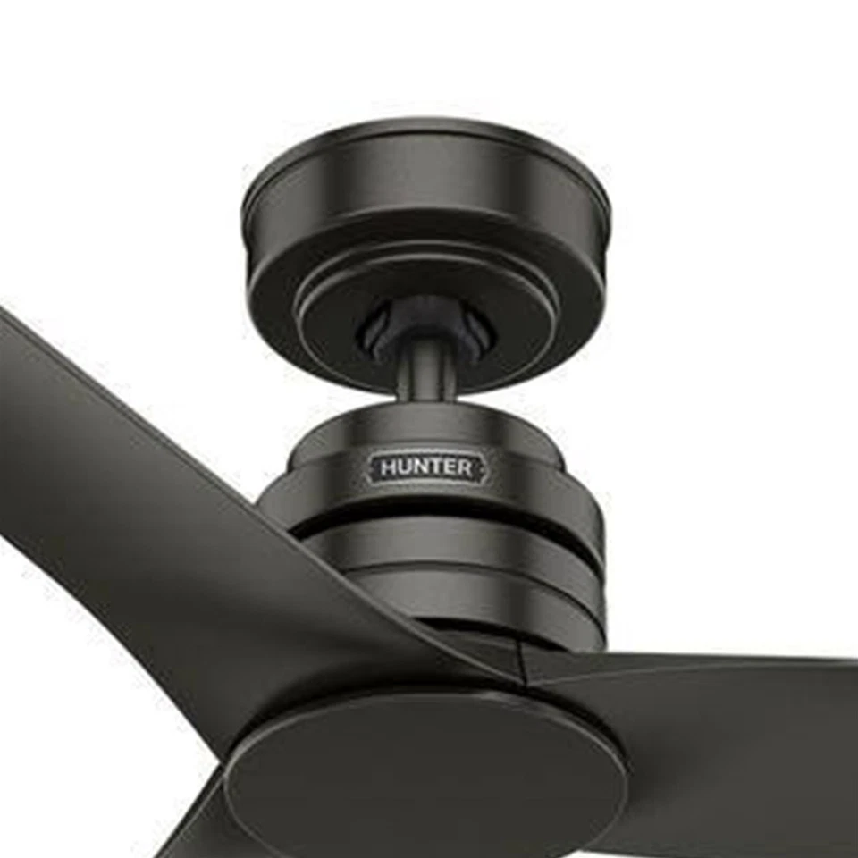 Ventilador Hunter 52 pulgadas contemporáneo acabado negro mate ventilador de techo con control remoto Foto 4 de 4