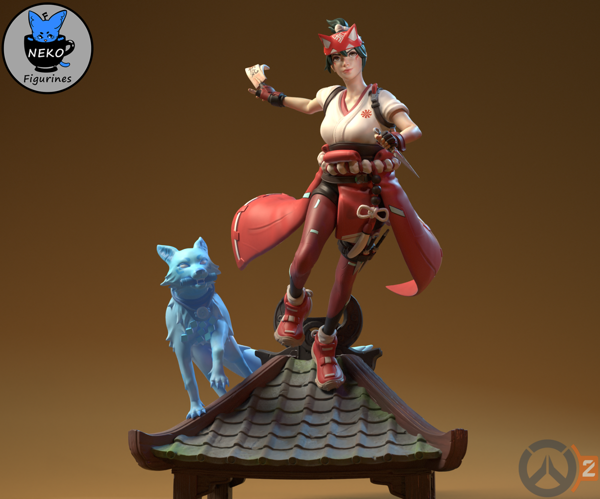 Kiriko And Kitsune 3d Printed Model | Unassembled | Unpainted | 1