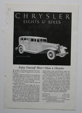 CHRYSLER 8 and 6 1931 magazine advertisement - English - USA - ST501000518