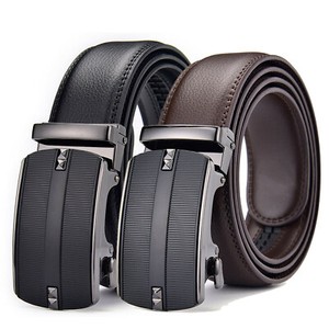 Ceinture en cuir véritable de luxe Bracelet à cliquet à boucle automatique Robe Jeans pour homme