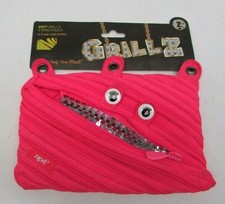 ZIPIT GRILLZ Monster 3-Ring Pouch Pencil Case NEW Pink