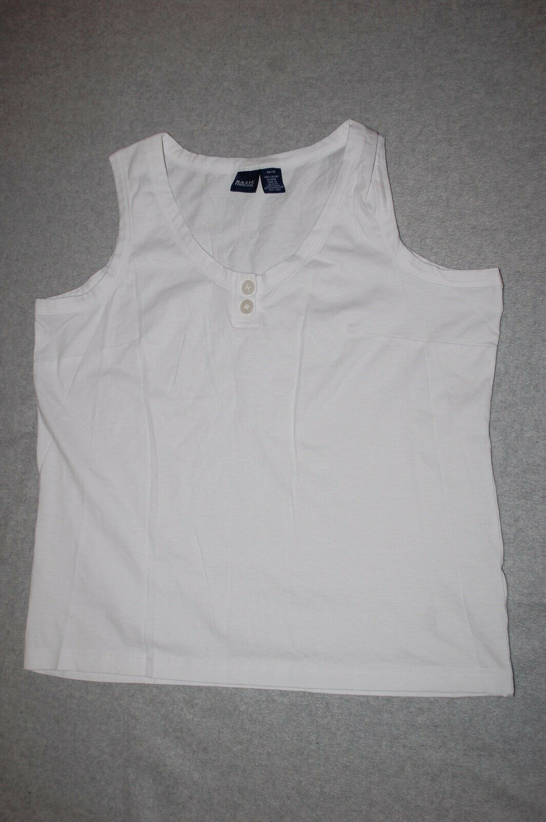 Womens WHITE TANK TOP Dressy Casual DARTED BUST Sleeveless Shirt SIZE 1X  793310144389 | eBay