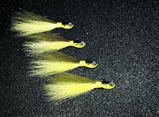 4 Perchanator - Bucktail Hair Jigs 1/4 th oz for Walleye, Bass, Northern