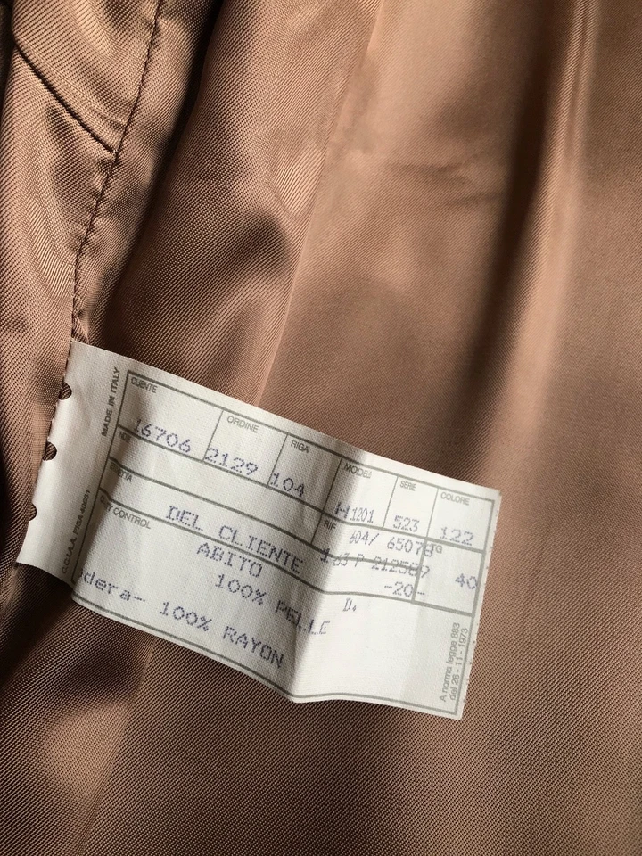 Vintage Women’s ORIGINAL HELMUT LANG Tan Leather Coat sz 40 Italy - Image 3 of 4