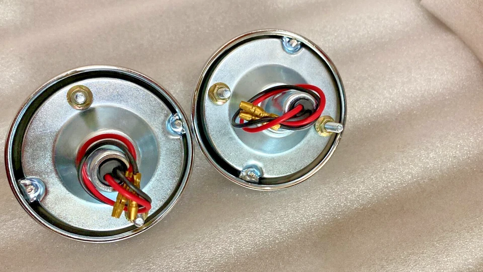 JEEP WILLYS PARKING TURN SIGNAL INDICATOR CLEAR GLASS LIGHT PAIR CHROME - Image 3 of 4