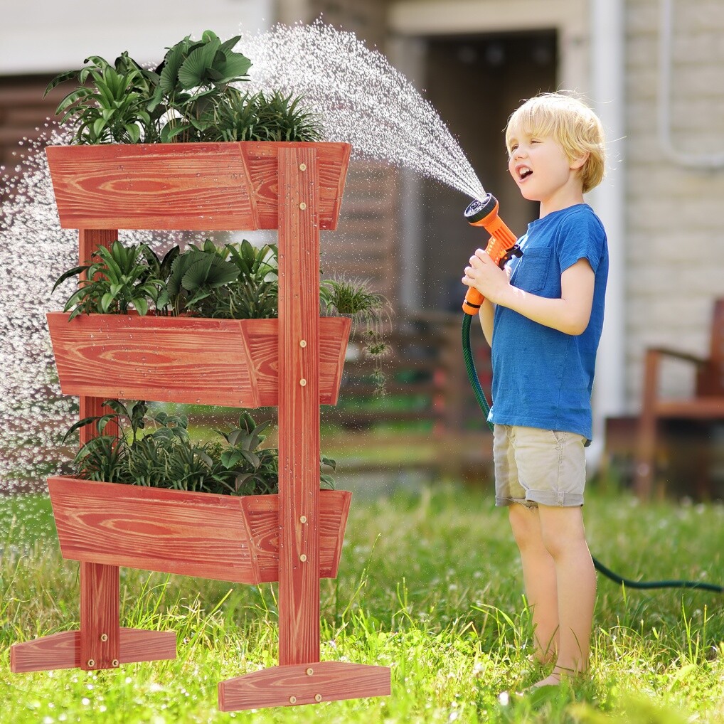 Cedar Vertical Garden Bed Elevated Indoor Herb Planter Box Grow
