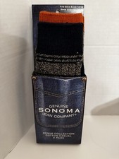 NEW Sonoma 2 pack Crew Socks Cotton Casuals Shoe size 6 1/2 to 12