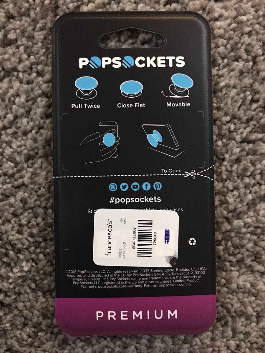 Popsockets Premium Pink Rose Gold Glitter Shiny Sparkle Bling