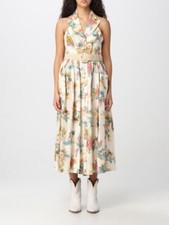 $850 Zimmermann Linen Clover Halter Belted Midi Dress Size 3 US 10