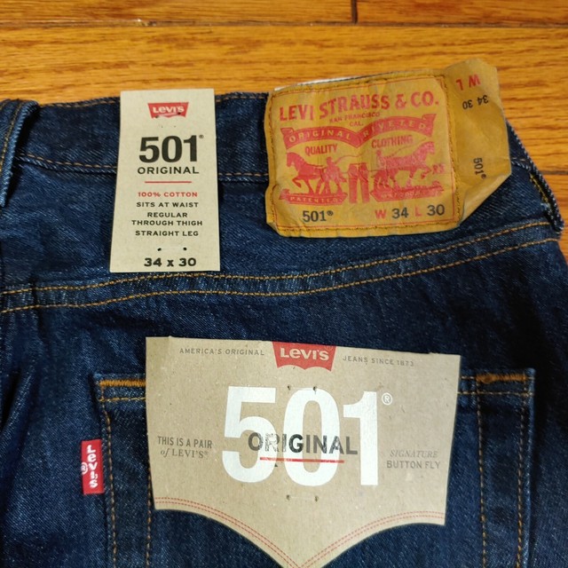 Levis 501 Original Fit Mens Jeans Size 34 X 30 Indigo Button Fly Levi's for  sale online | eBay