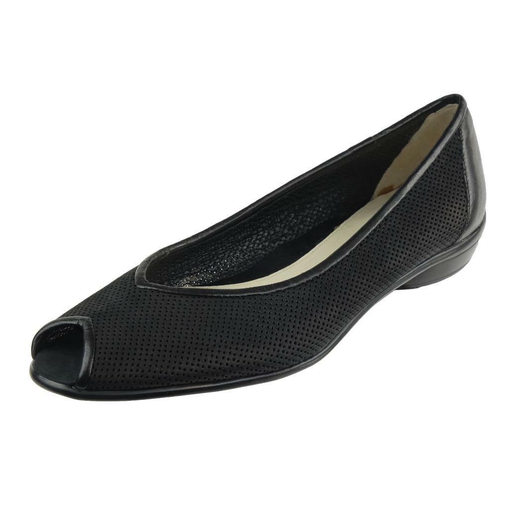 靴 polpetta amalfi black NEW AMALFI for Nordstrom Peeptoe Flats Shoes Sz 7 Black Leather